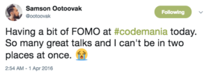 codemania fomo tweet