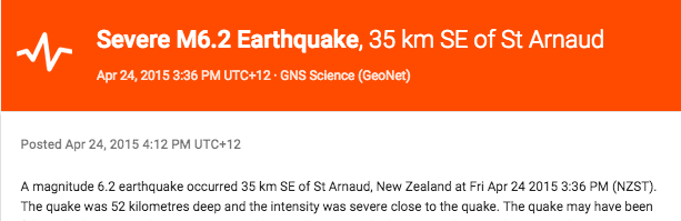 Earthquake Warning Example