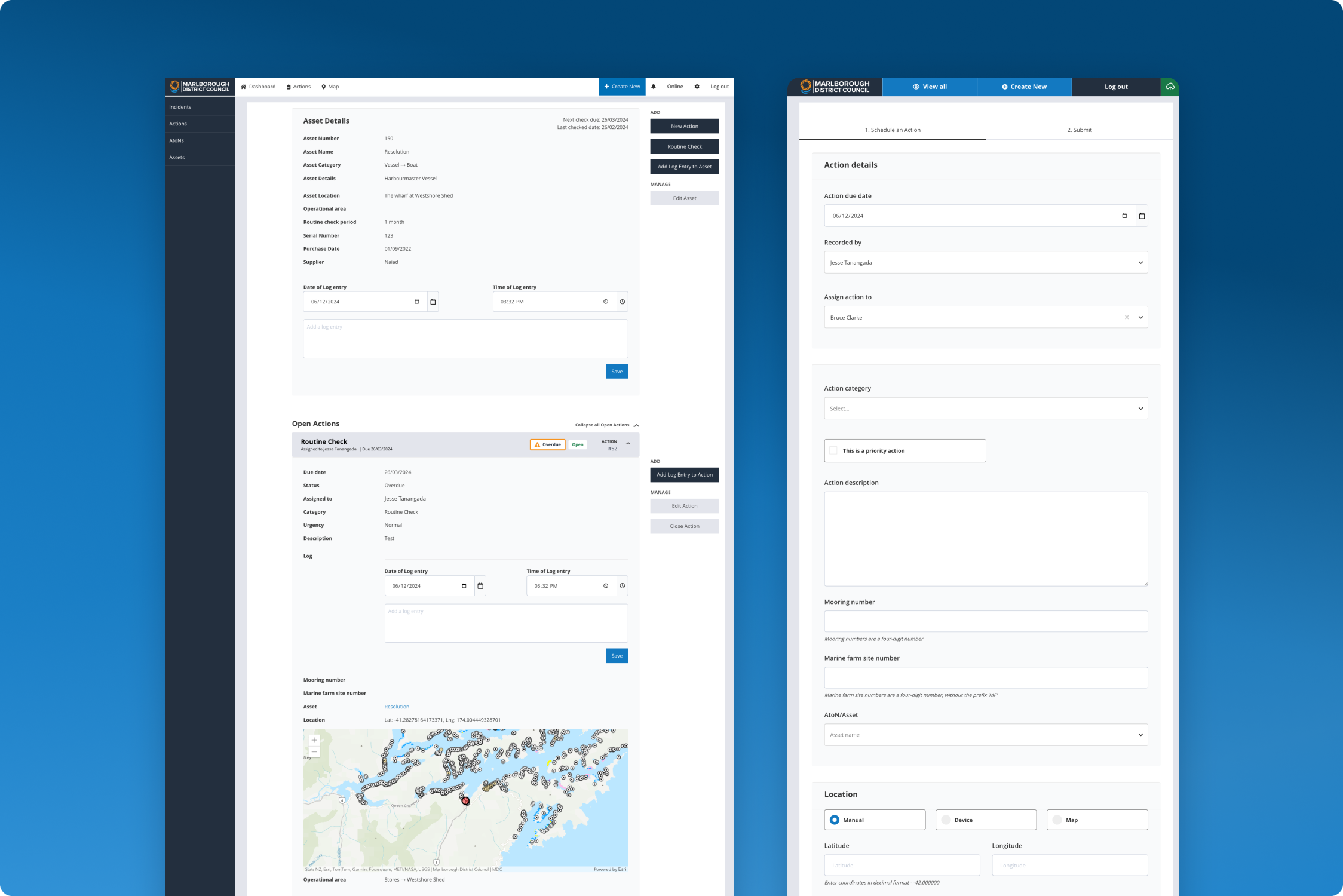 Screenshot graphic of platform built for Safe Harbours