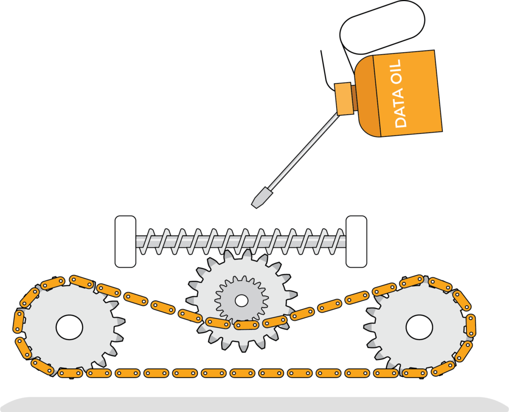 illustration of data insights through machine being maintained
